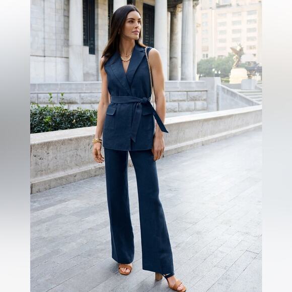 Talbots Pants - Talbots Greenwich Wide Leg Linen Pants